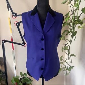 Vtg 90s Casual Corner Purple Pure Wool And Velvet Vest - Size 8